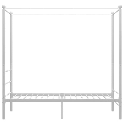 vidaXL Bed Frame | White | Powder-coated metal | Single | Tough | Bed Frame