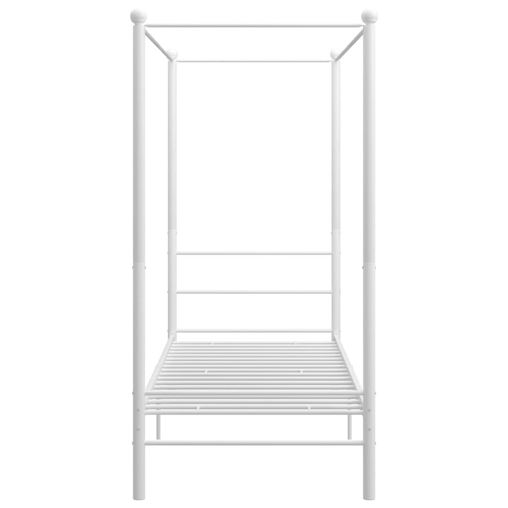 vidaXL Bed Frame | White | Powder-coated metal | Single | Tough | Bed Frame