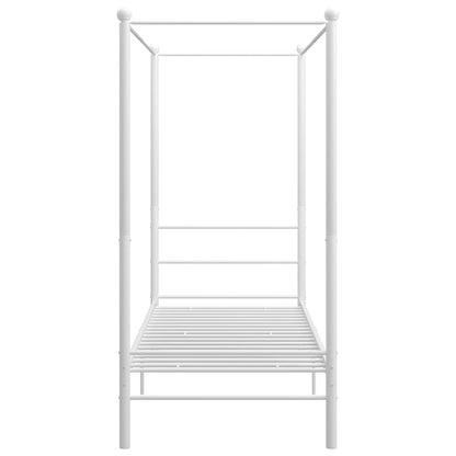 vidaXL Bed Frame | White | Powder-coated metal | Single | Tough | Bed Frame