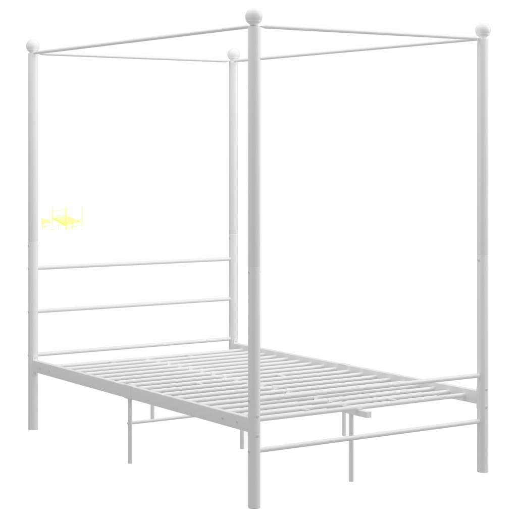 vidaXL Bed Frame | White | Powder-coated metal | 120x200 cm | Bed Frame