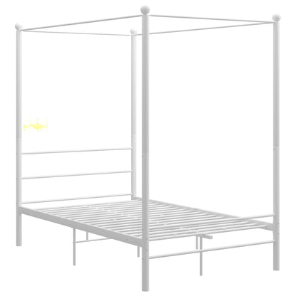vidaXL Bed Frame | White | Powder-coated metal | 120x200 cm | Bed Frame
