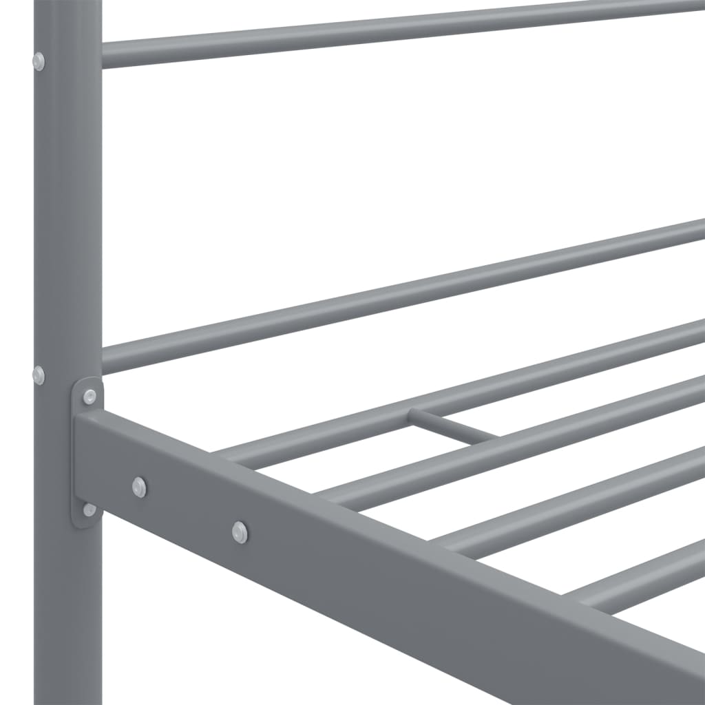 vidaXL Bed Frame | Grey | Powder-coated metal | Double | Durable | Bed Frame