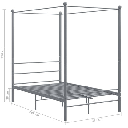 vidaXL Bed Frame | Grey | Powder-coated metal | Double | Durable | Bed Frame