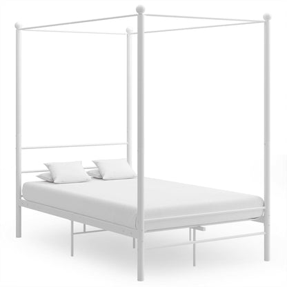 vidaXL Bed Frame | White | Powder-coated metal | 140 x 200 cm | Bed Frame