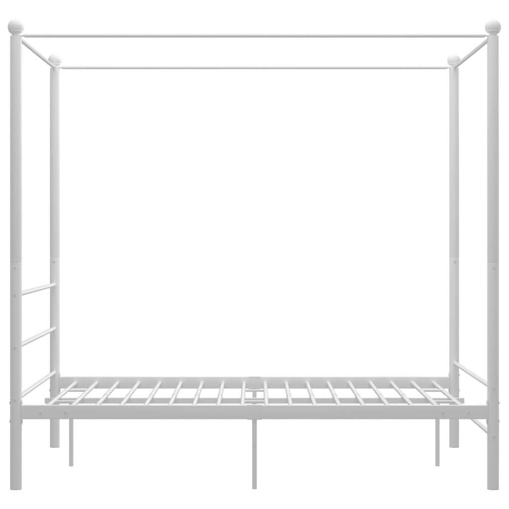 vidaXL Bed Frame | White | Powder-coated metal | 140 x 200 cm | Bed Frame