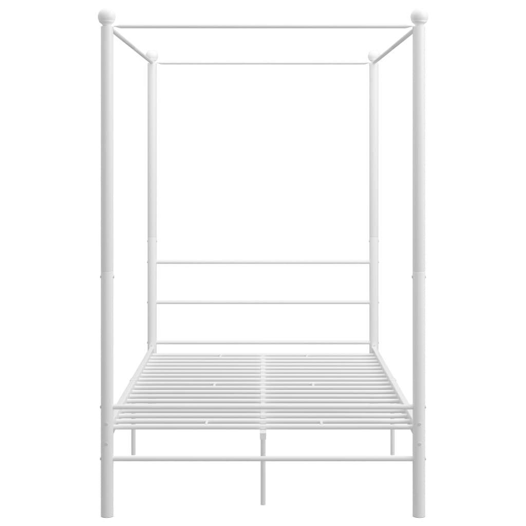 vidaXL Bed Frame | White | Powder-coated metal | 140 x 200 cm | Bed Frame