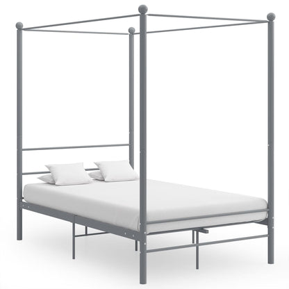 vidaXL Bed Frame | Grey | Powder-coated metal | 140x200 cm | Bed Frame