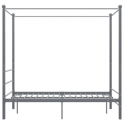 vidaXL Bed Frame | Grey | Powder-coated metal | 140x200 cm | Bed Frame