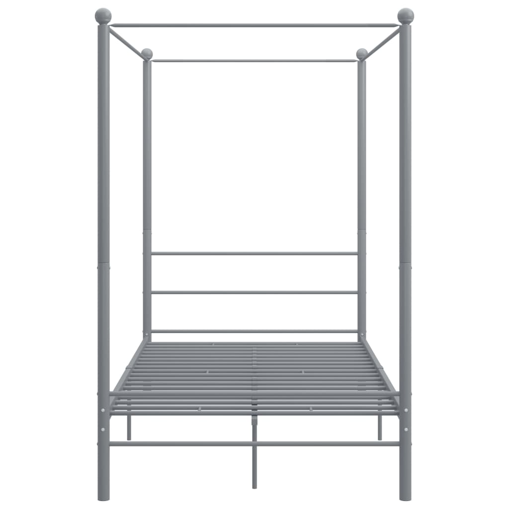vidaXL Bed Frame | Grey | Powder-coated metal | 140x200 cm | Bed Frame
