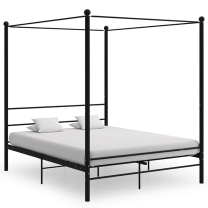 vidaXL Bed Frame | Black | Powder-coated metal | Double | Durable | Bed Frame
