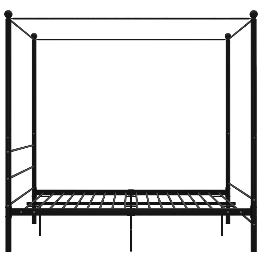 vidaXL Bed Frame | Black | Powder-coated metal | Double | Durable | Bed Frame