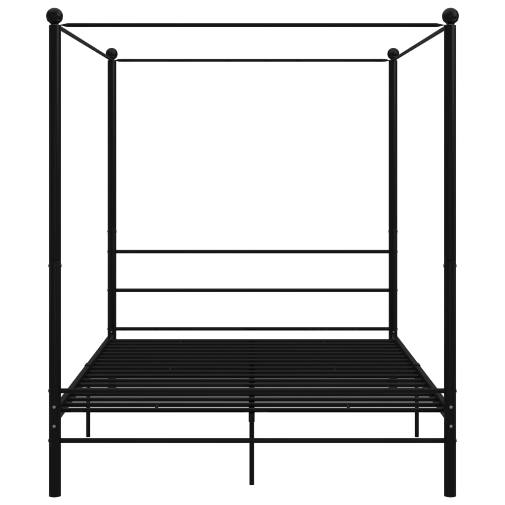 vidaXL Bed Frame | Black | Powder-coated metal | Double | Durable | Bed Frame