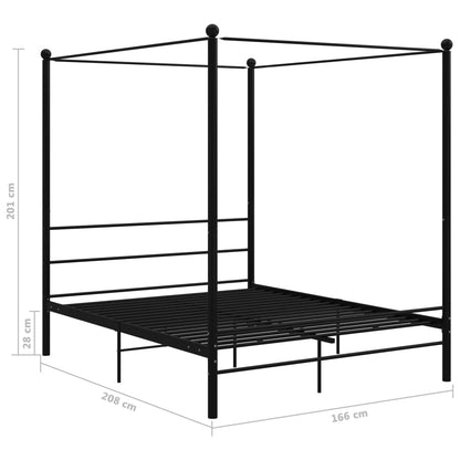 vidaXL Bed Frame | Black | Powder-coated metal | Double | Durable | Bed Frame