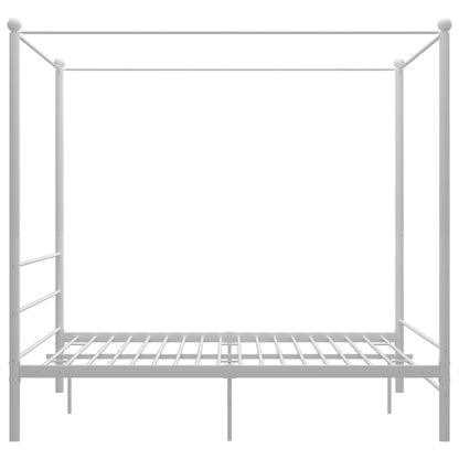 vidaXL Bed Frame with Canopy without Mattress White 160x200 cm Metal