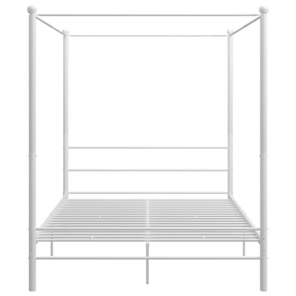vidaXL Bed Frame | White | Powder-coated metal | Double | Sturdy | Bed Frame