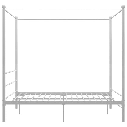 vidaXL Bed Frame with Canopy without Mattress White 160x200 cm Metal