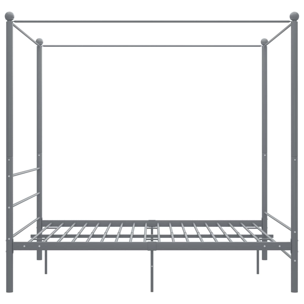 vidaXL Bed Frame | Grey | Powder-coated metal | Double | Classic/Traditional