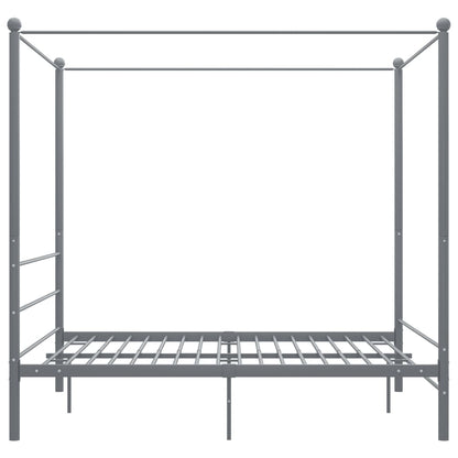 vidaXL Bed Frame | Grey | Powder-coated metal | Double | Classic/Traditional