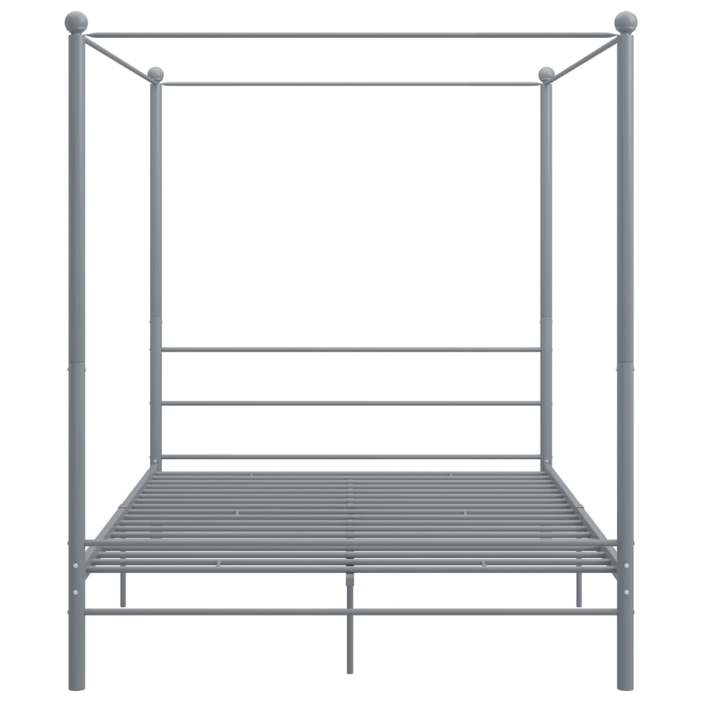 vidaXL Bed Frame | Grey | Powder-coated metal | Double | Classic/Traditional
