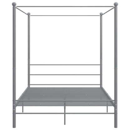 vidaXL Bed Frame | Grey | Powder-coated metal | Double | Classic/Traditional