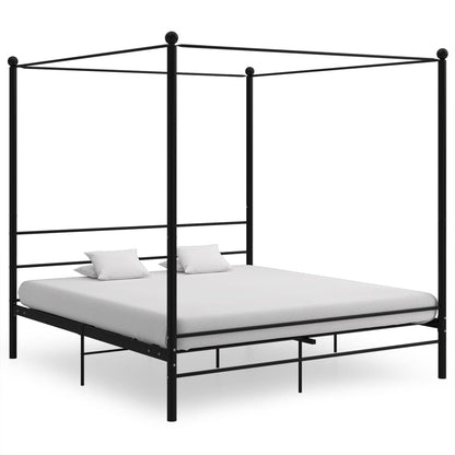 vidaXL Bed Frame | Black | Powder-coated metal | Super King | Bed Frame