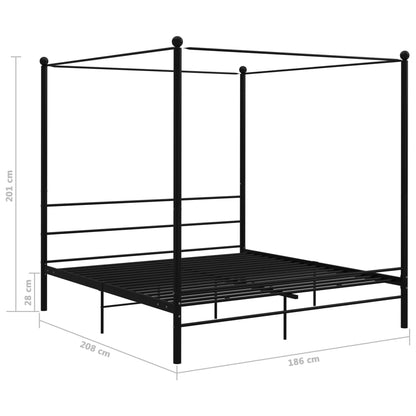 vidaXL Bed Frame | Black | Powder-coated metal | Super King | Bed Frame