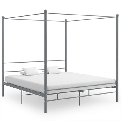 vidaXL Bed Frame | Grey | Powder-coated metal | Super King | Durable | Bed Frame