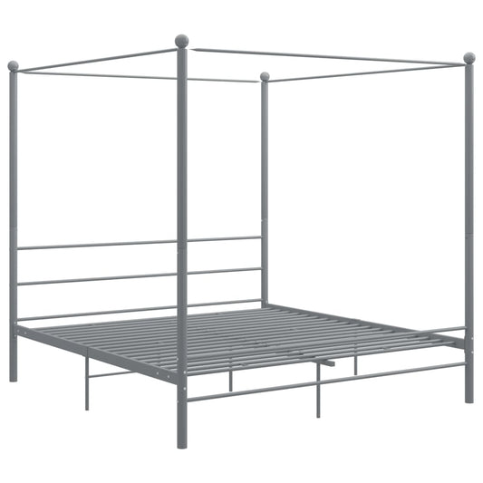 vidaXL Bed Frame | Grey | Powder-coated metal | Super King | Durable | Bed Frame