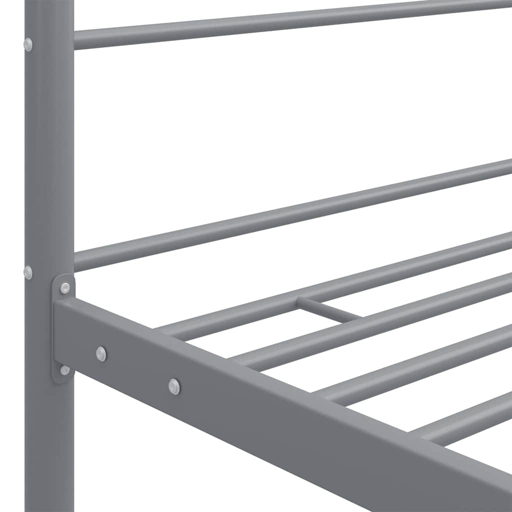 vidaXL Canopy Bed Frame without Mattress Grey Metal 180x200 cm Super King