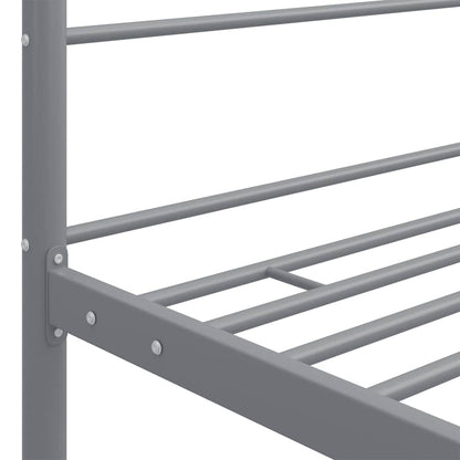 vidaXL Canopy Bed Frame without Mattress Grey Metal 180x200 cm Super King