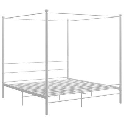 vidaXL Bed Frame | White | Powder-coated metal | 200x200 cm | Durable