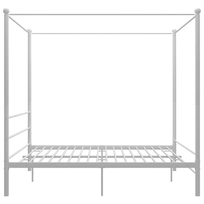 vidaXL Bed Frame | White | Powder-coated metal | 200x200 cm | Durable