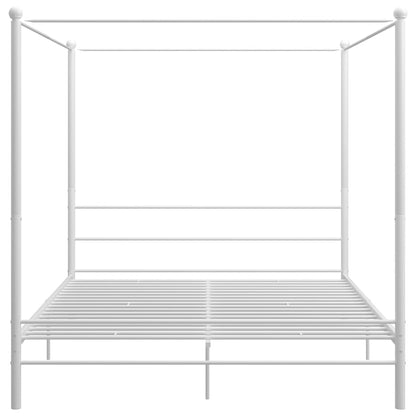 vidaXL Bed Frame | White | Powder-coated metal | 200x200 cm | Durable