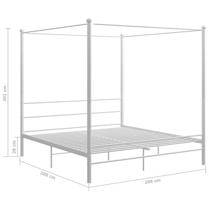vidaXL Bed Frame | White | Powder-coated metal | 200x200 cm | Durable