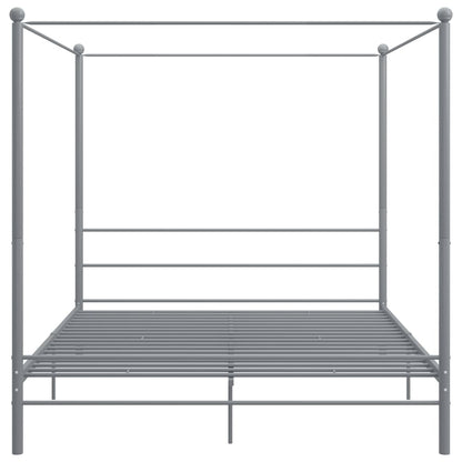 vidaXL Canopy Bed Frame without Mattress Grey Metal 200x200 cm