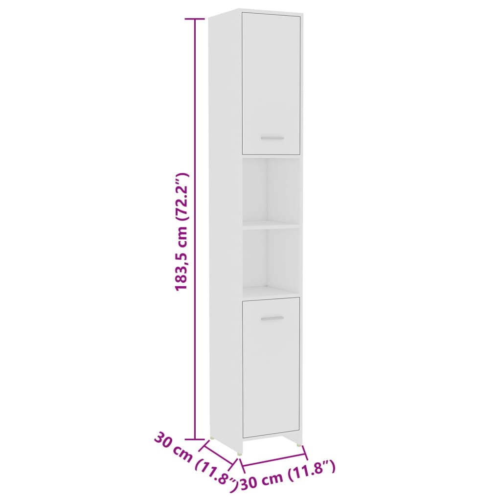 vidaXL 4 Piece Bathroom Furniture Set White Engineered Wood