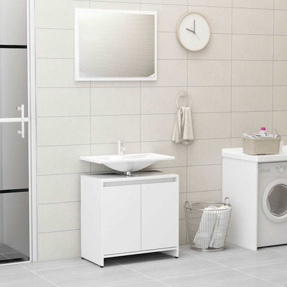 vidaXL 4 Piece Bathroom Furniture Set White Engineered Wood