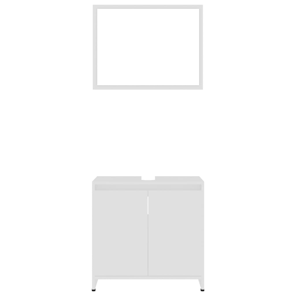 vidaXL 4 Piece Bathroom Furniture Set White Engineered Wood