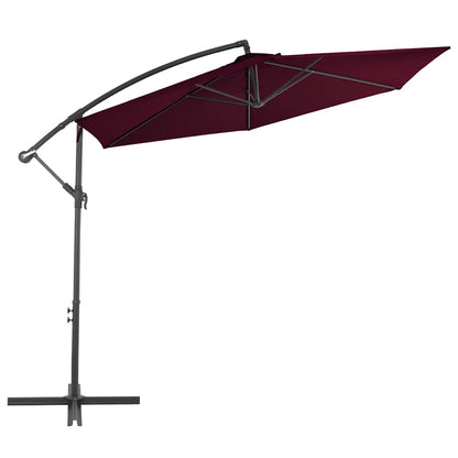 vidaXL Cantilever Garden Parasol | Bordeaux Red | Polyester, Metal | Large