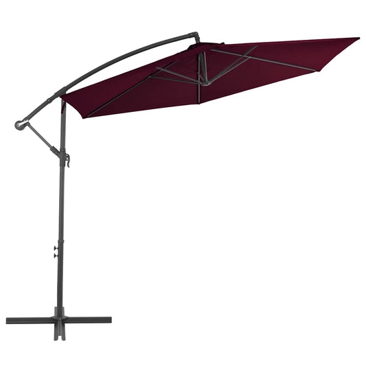 vidaXL Cantilever Garden Parasol | Bordeaux Red | Polyester, Metal | Large