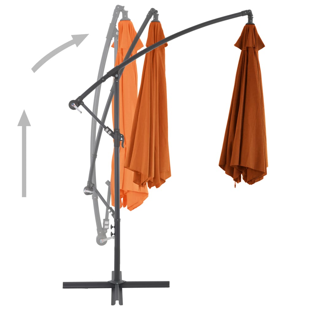 vidaXL Cantilever Garden Parasol | Terracotta | Polyester, Metal | Large