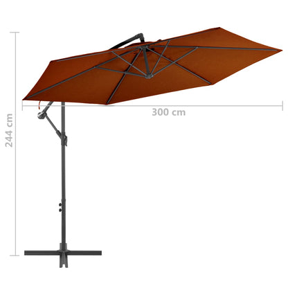 vidaXL Cantilever Garden Parasol | Terracotta | Polyester, Metal | Large