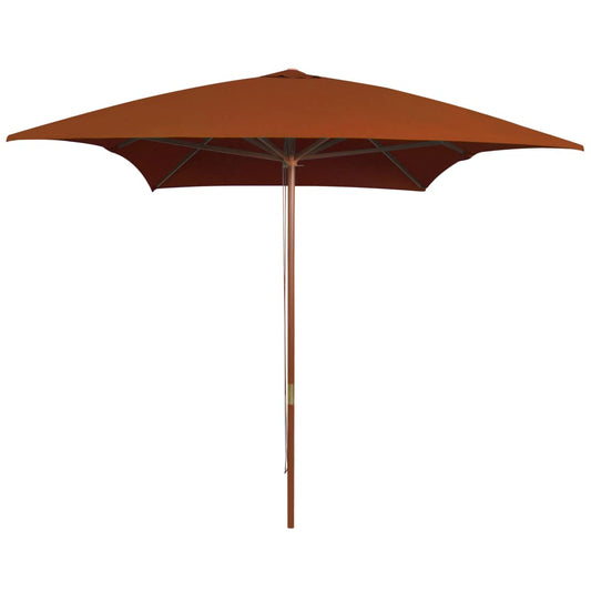 vidaXL Garden Parasol with Wooden Pole Terracotta 200x300 cm