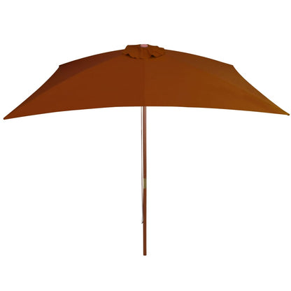 vidaXL Garden Parasol with Wooden Pole Terracotta 200x300 cm