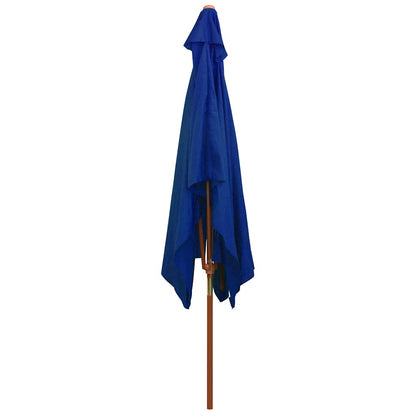 vidaXL Garden Parasol with Wooden Pole Blue 200x300 cm