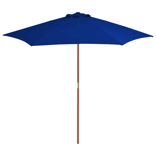 313763 vidaXL Garden Parasol with Wooden Pole Blue 270 cm
