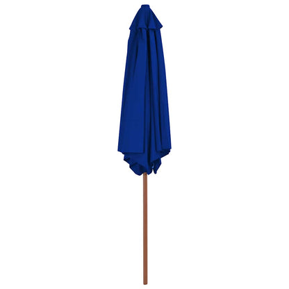 313763 vidaXL Garden Parasol with Wooden Pole Blue 270 cm