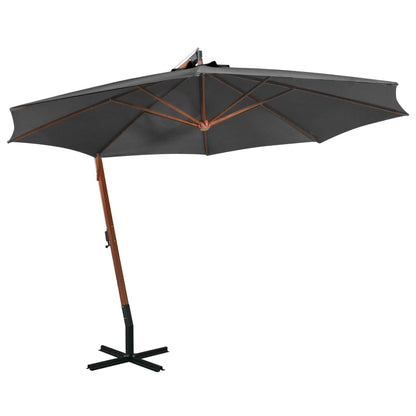 vidaXL Hanging Garden Parasol | Anthracite | Solid Fir Wood | Large