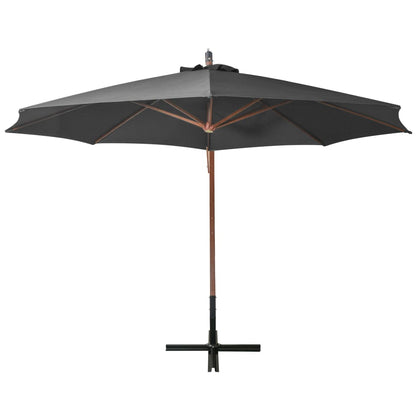 vidaXL Hanging Garden Parasol | Anthracite | Solid Fir Wood | Large