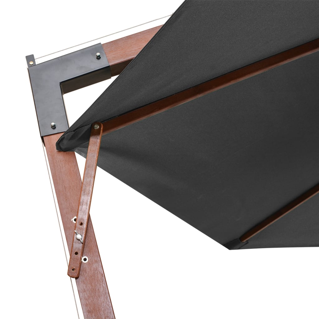 vidaXL Hanging Garden Parasol | Anthracite | Solid Fir Wood | Large